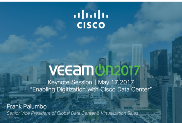 At #VeeamOn ? Don’t miss out, as <a href="/FPalumbo/">Frank Palumbo</a> lets you in on what <a href="/Cisco/">Cisco</a> and <a href="/Veeam/">Veeam® Software</a> have been up to. #CiscoVeeam17 bit.ly/2qtFSLz