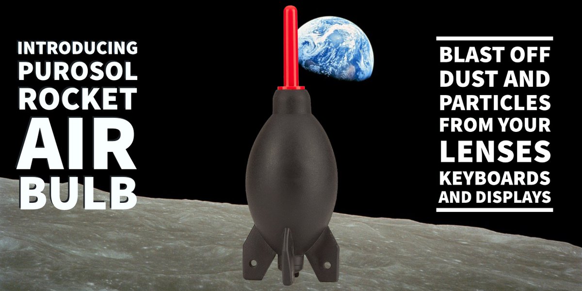 Purosol's tweet photo. Blast off dust and particles from your #lenses, #keyboards and #displays. Introducing Purosol #Rocket Air Bulb https://t.co/4rNTBNSHxo https://t.co/x8MmgrHzaa
