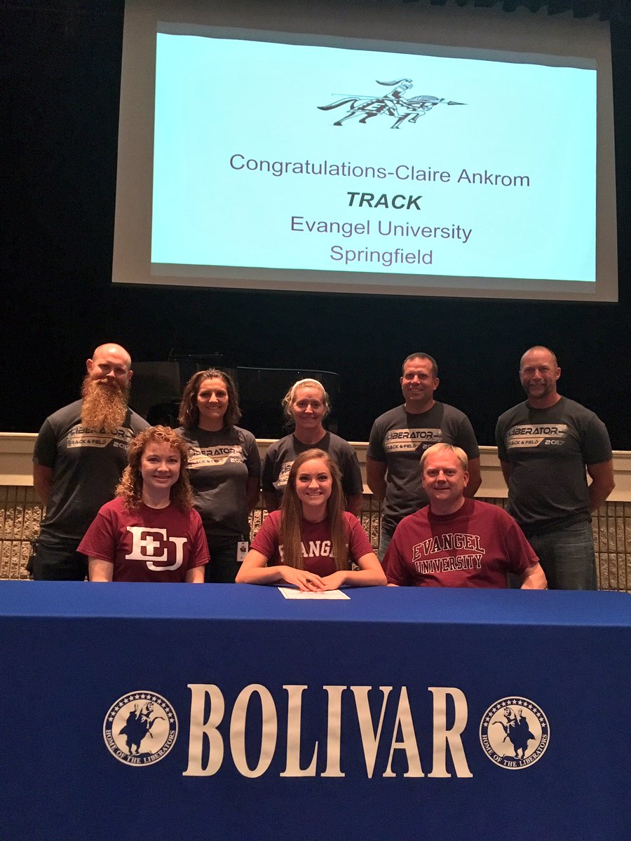 LiberatorsNOW's tweet photo. Congratulations to Claire Ankrom! She signed with Evangel today for track! #GoLiberators https://t.co/ZyCpz2qonQ