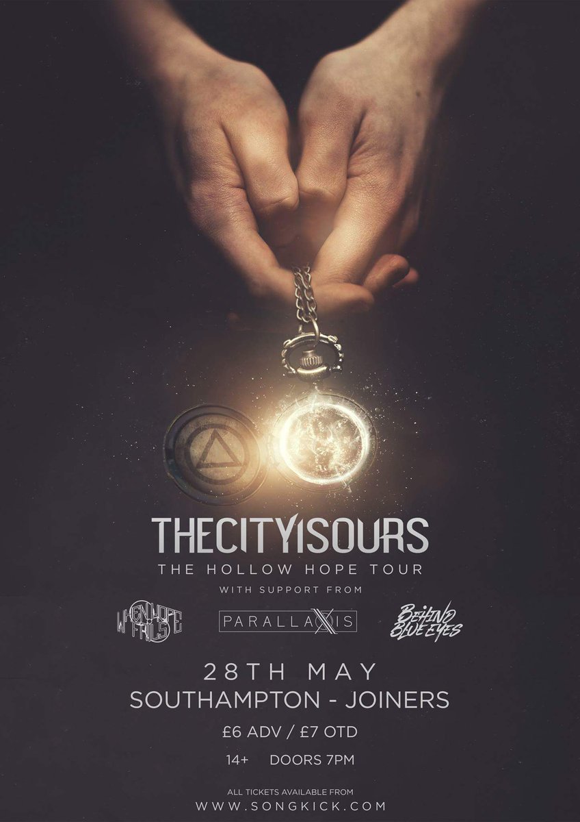 Sunday 28th we're at <a href="/joinerslive/">The Joiners</a> with <a href="/THECITYISOURSUK/">THECITYISOURS</a>, @official_BBE and <a href="/When_Hope_Fails/">When Hope Fails</a>

£6 Tickets available at eventbrite.co.uk/e/thecityisour…