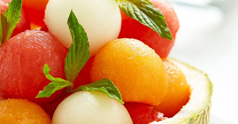 HarrisTeeter's tweet photo. Did you know that May is Salad Month? Check out this Mint &amp; Basil Melon salad #recipe: https://t.co/wp2X6iqZI6 https://t.co/kBoZulz0fL
