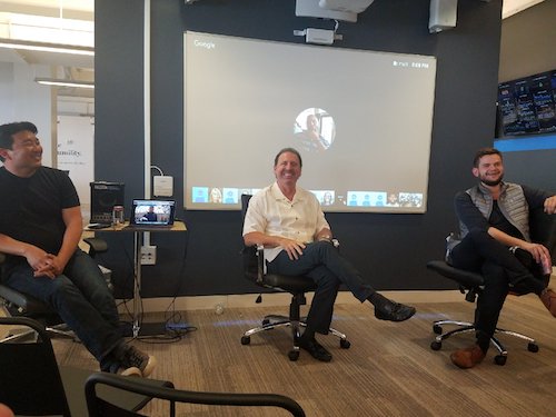 mark43's tweet photo. Today's chat with Chief Fager & Captain Ishii from @HawthornePD motivated us more than ever to #FightCrimeWithCode. https://t.co/niJvJJqHnw