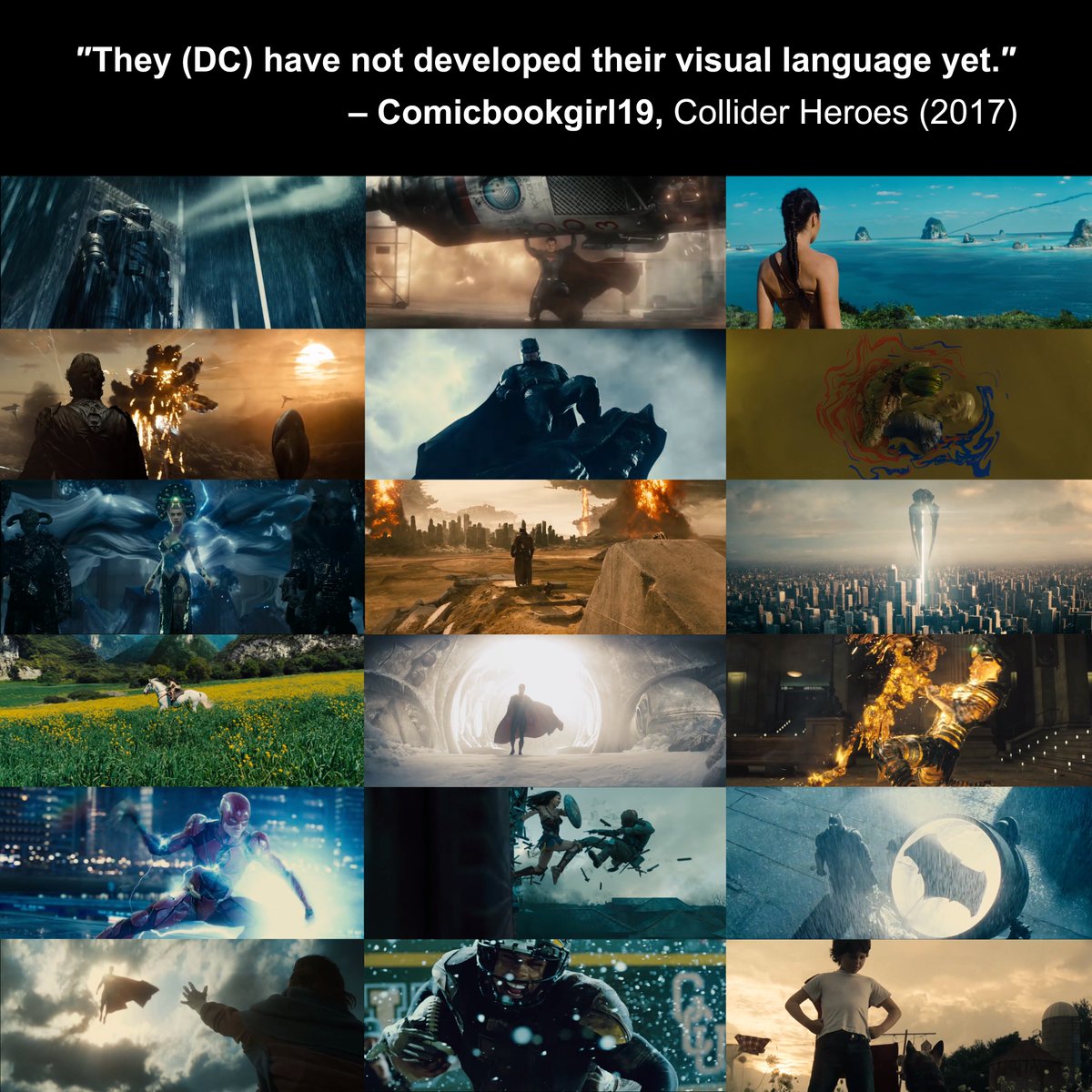 AndyGrail's tweet image. I sure can't wait for the #DCEU to find their visual language! 🤣
Post your favorite DC visuals as pics or gifs!
#DC #JusticeLeague #collider