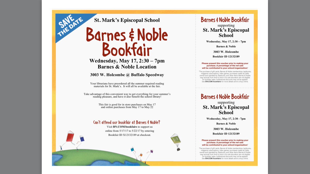 St Mark S On Twitter Join Us Today At Barnes Noble For Our