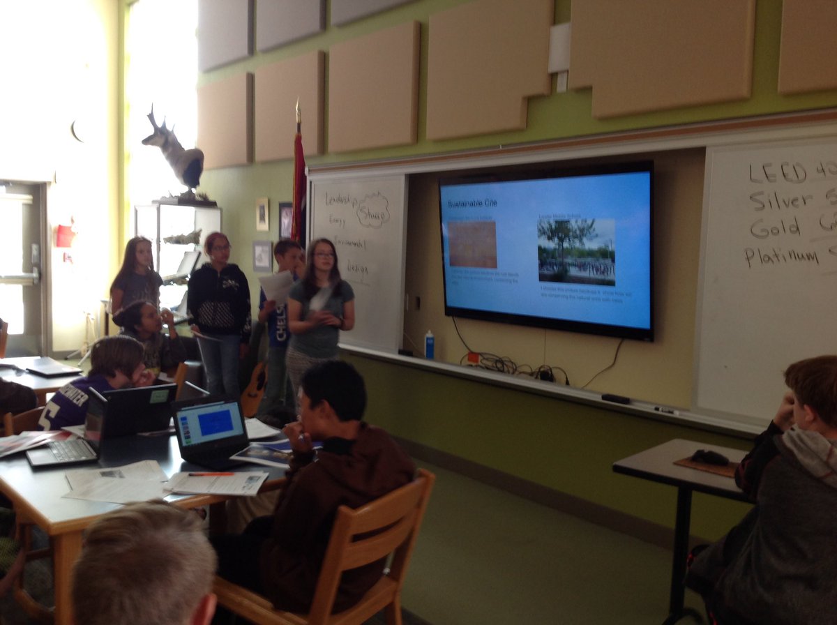 LMS_6thGrade's tweet photo. LMS students share findings on LEED certified construction comparing &amp;contrasting LMS with NOLS Wilderness Institute tied to sustainability https://t.co/8XmNcg80X3