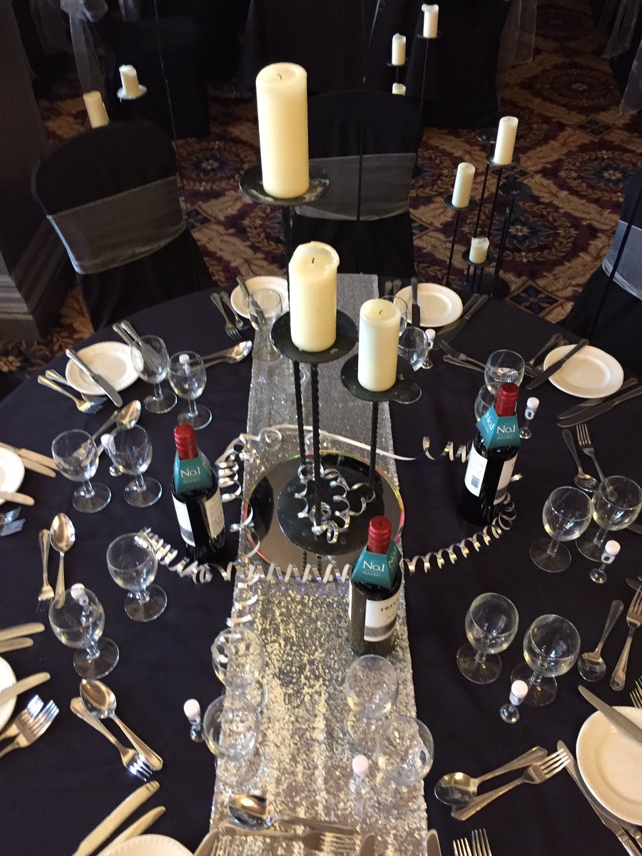 CreateALook's tweet image. Amazing masquerade ball set up @Maj_Harrogate Sparkling silver and Black! Have a fabulous evening! 🎊#Harrogate #Ball #Sparkling #EventDecor