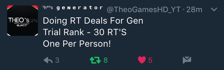 StarX290's tweet photo. @TheoGamesHD_YT is doing RT deals! Can we get 30 RTs? (I do Rt for Rt) https://t.co/ltMmU8QFxL