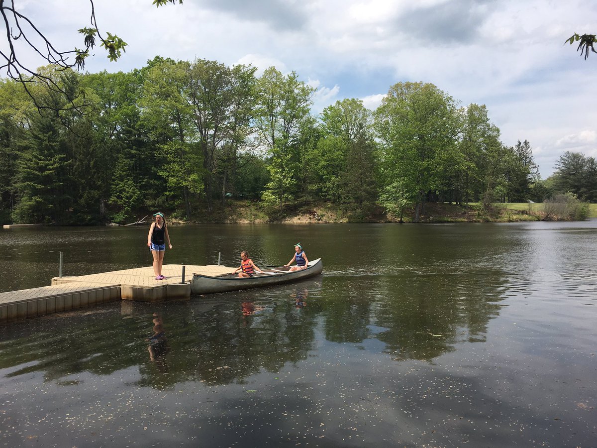 Grizz747's tweet photo. What do you do on a hot day at camp? First a little canoeing and then you cool off in the creek. #funday #hornetpride https://t.co/jVk17H6d7f
