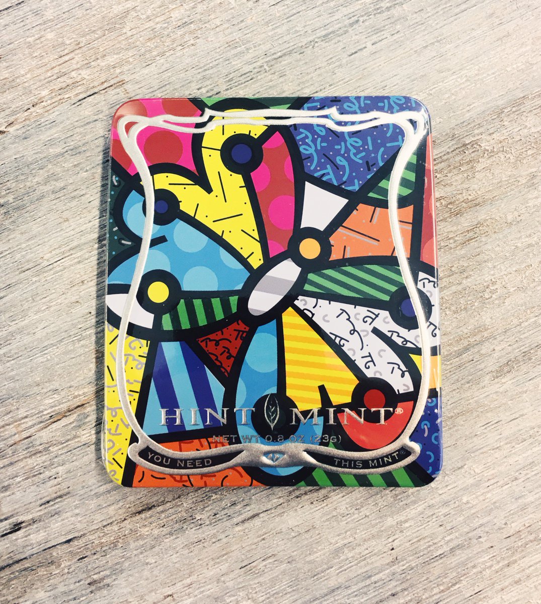 HintMint's tweet photo. “Art is too important not to share” Romero Britto – Share his art with everyone with these Limited Edition #hintmints https://t.co/sUtW8fORro