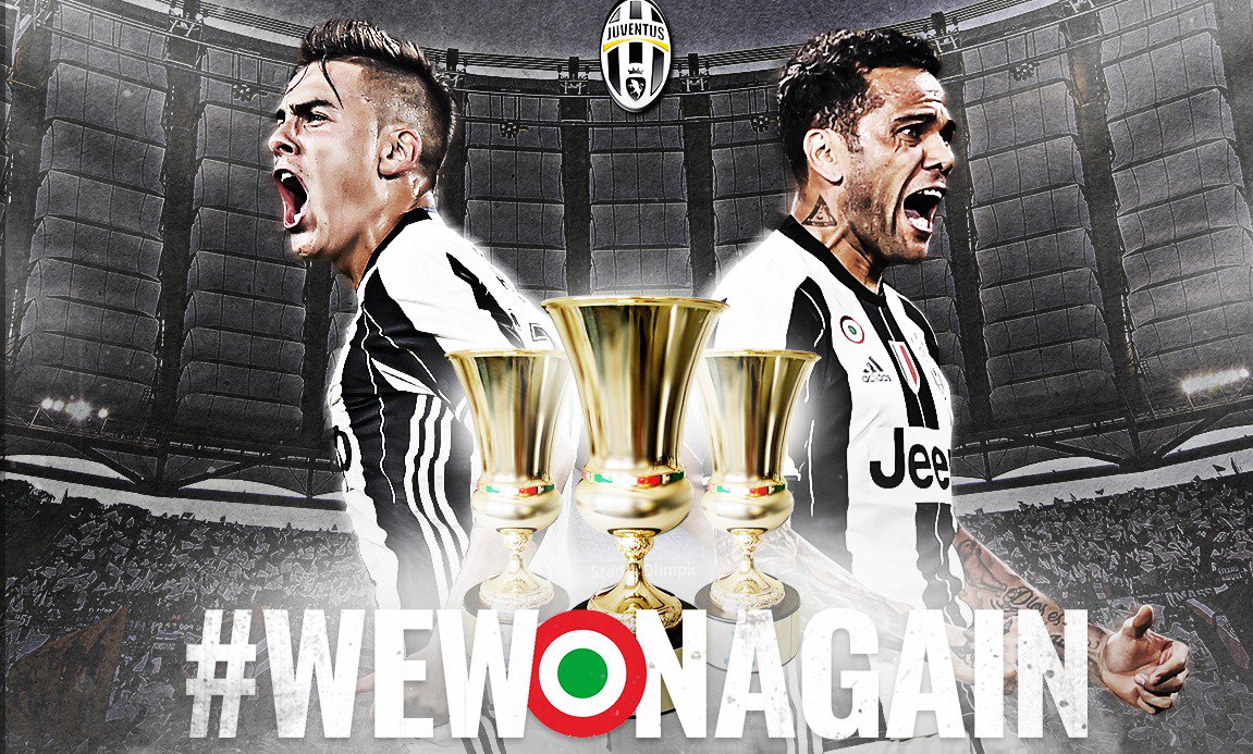 SiaranBolaLivee's tweet photo. Juventus, tim pertama yang juara #CoppaItalia 3 tahun berturut-turut!!
2015
2016
2017 https://t.co/wCwfe7ML6k