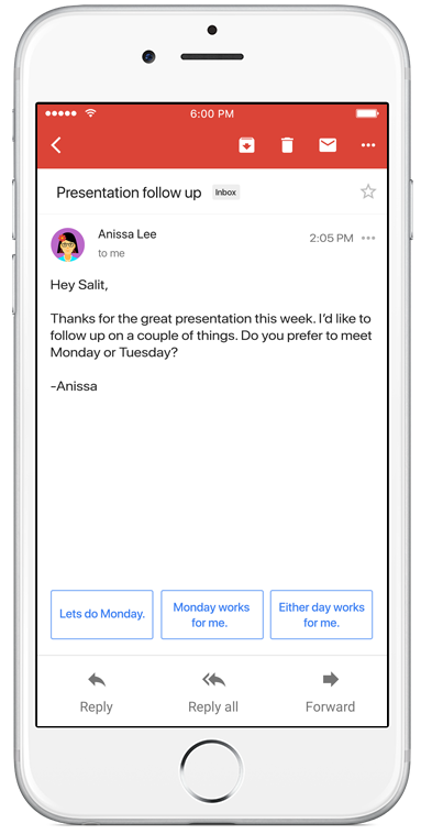 Gmail for iOS now uses machine learning to provide smart replies - midatlanticconsulting.com/blog/2017/05/g…