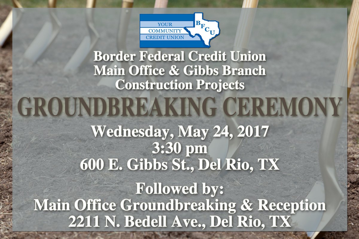 MMARTINEZ2211's tweet photo. @borderfcu -- Our Growth Continues... Excited for our Groundbreaking Ceremony! Join us for the celebration. #BorderFCU https://t.co/Y3l5xpD15f