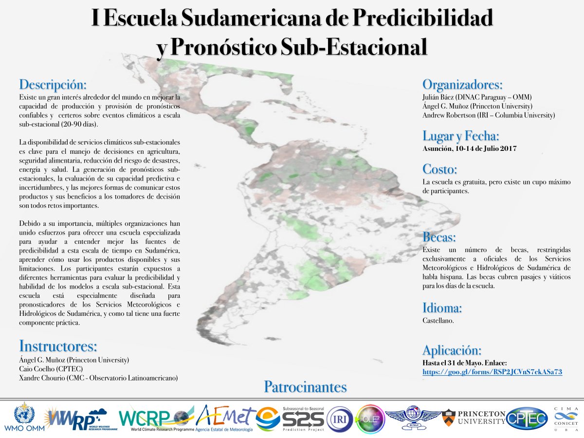 cmc_luz's tweet photo. Nuestro #OLE2 co-organiza la Primera Escuela de Predicibilidad y Pronóstico Sub-Estacional https://t.co/NG15e3tX5K https://t.co/3I43fqFyqg