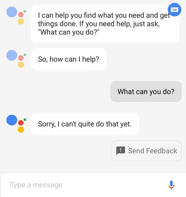 Google Assistant for iOS, off to a strong start (is this because i'm using an enterprise account?) #IO17<a href="/tag/io17"class="tags"><span>#io17</span></a>