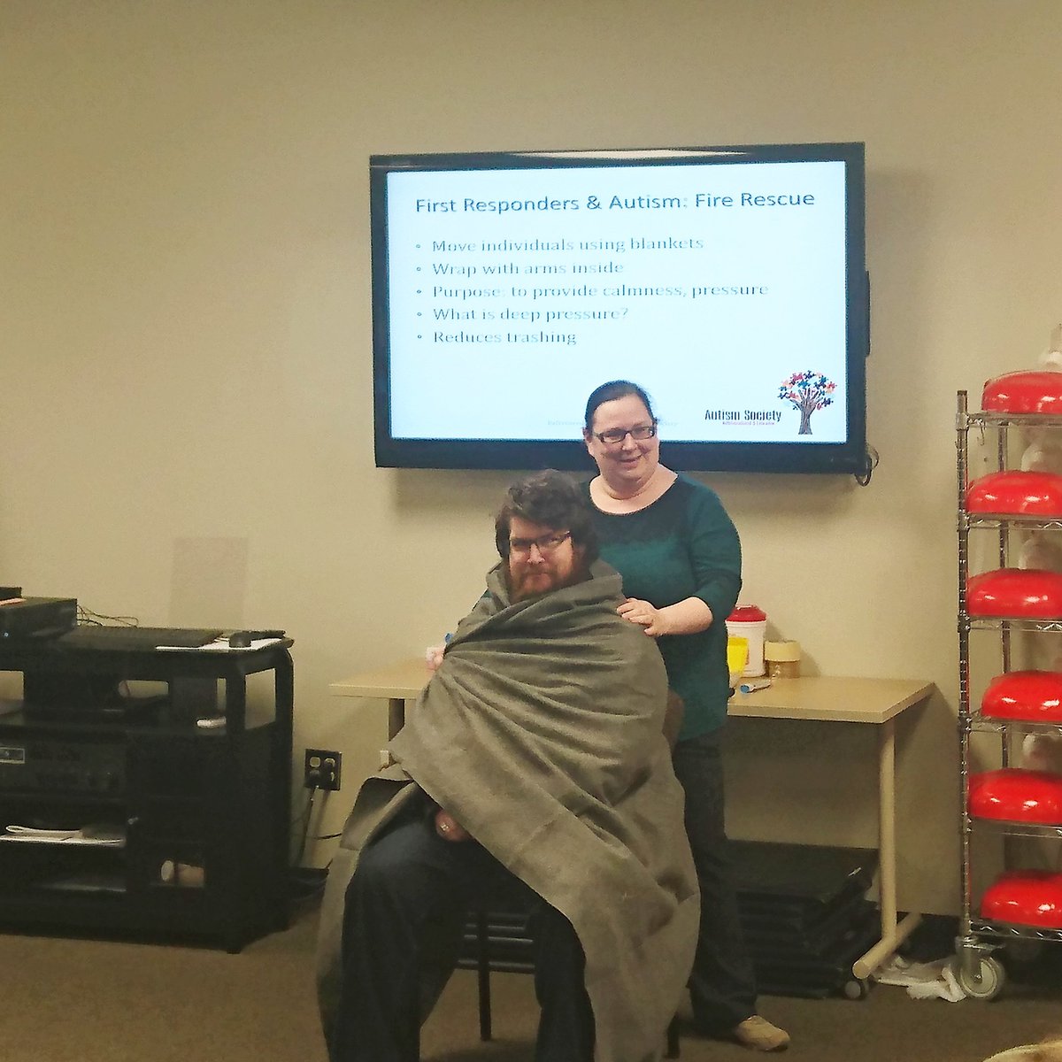 SJA_321's tweet photo. Tonight our members are receiving First Responders and Autism training. Courtesy of @AutismSocietyNL! #Volunteers #FirstAid #TeamSja https://t.co/JsfH6DEbKC