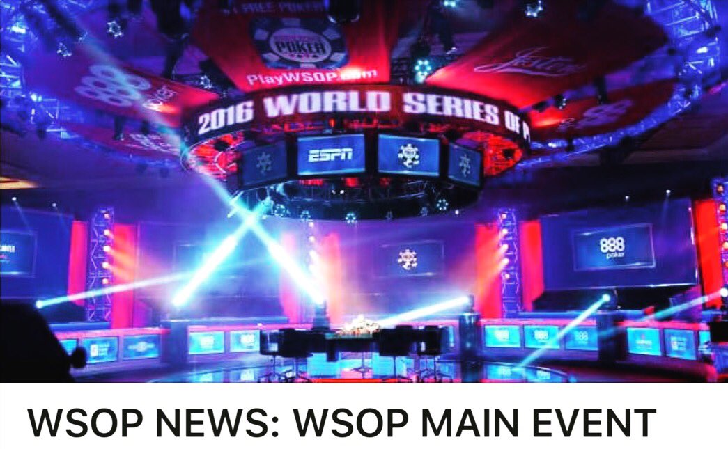ChipEscal8tor's tweet photo. @WSOP #MainEvent to air live from July 8-17 on @ESPN and @PokerCentral. #FinalTable July 20-22, live on ESPN. https://t.co/pH6q16KcaX https://t.co/m2R1t3bWtF