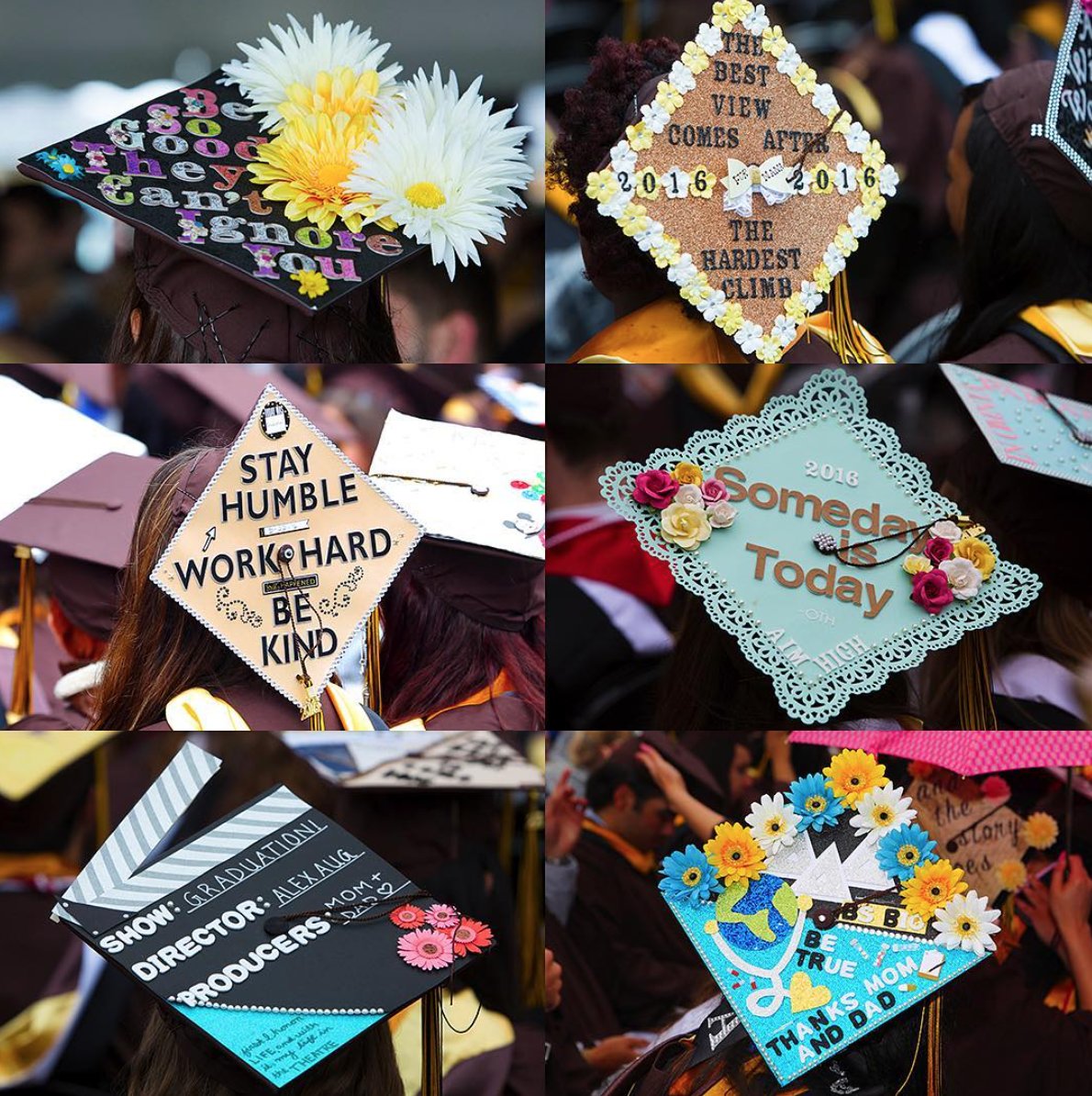 AdelphiU's tweet image. We want to see your decorated Grad Caps! Use the hashtag #AdelphiGradCaps17 to share with us and be featured!