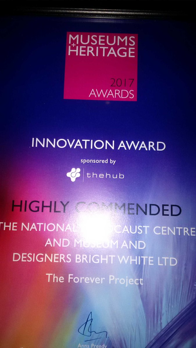 SarahCoward8's tweet image. Late night home but worth it! #mandhawards #foreverproject @HolocaustCentUK @brightwhiteltd