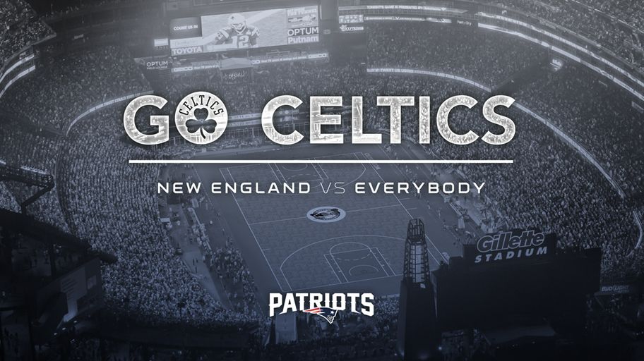 Patriots's tweet photo. We're with you, @celtics! #ItsNotLuck https://t.co/RIsEXLpLf0