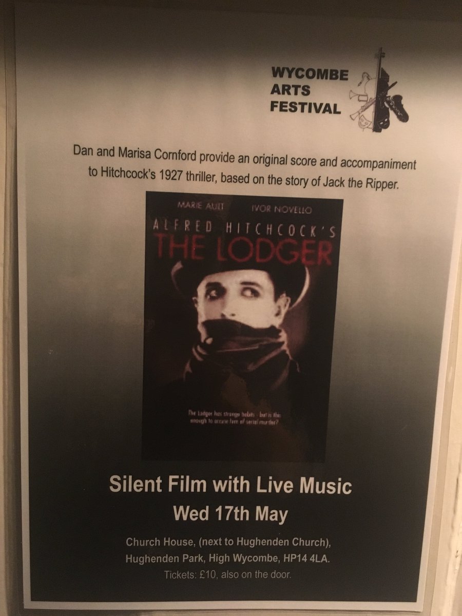 CornfordMusic's tweet photo. Thoroughly enjoyed our premiere of #silentfilm THE LODGER @WycombeArtsFest this eve! 🎵 Great audience! #electricviola https://t.co/hgNt1FUApf