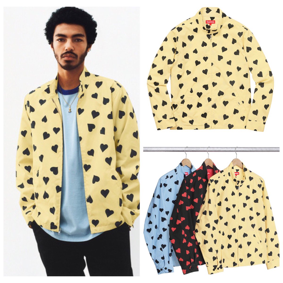 supreme polka dots rayon work jacket