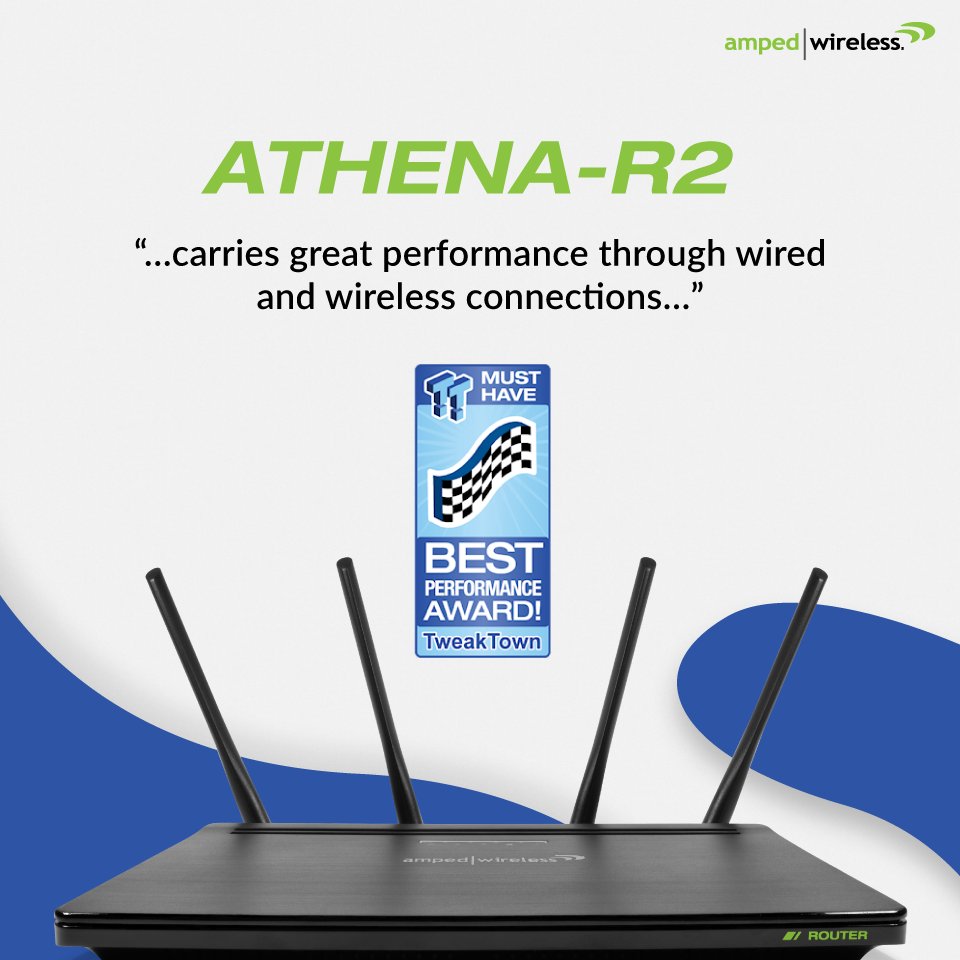 AmpedWireless's tweet photo. Read why @TweakTown gave our ATHENA-R2 a "Best Performance Award": https://t.co/0wrhTu8bKu https://t.co/c2XBcX4uyx