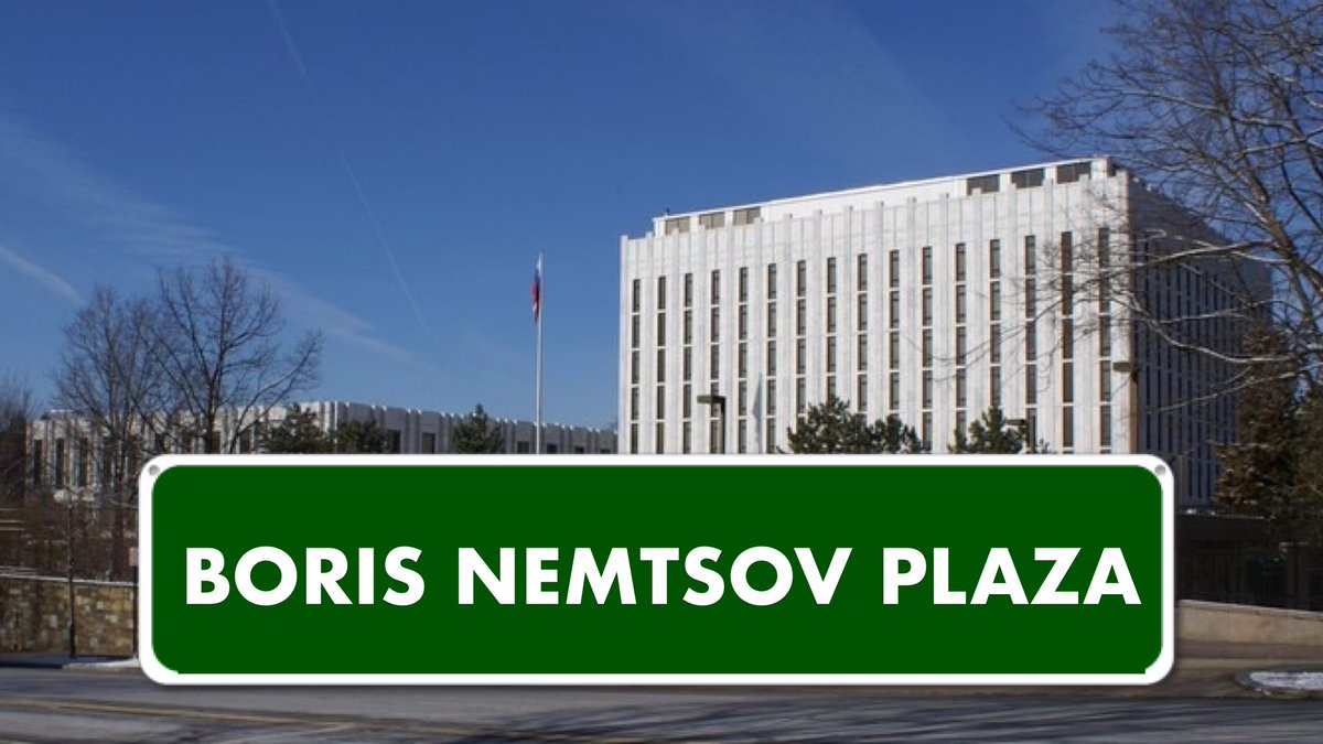 ReaganBattalion's tweet image. Breaking: Sen. @MarcoRubio's bill to rename street outside Russia's embassy in DC after murdered Kremlin critic #BorisNemtsov passes #HSGAC.
