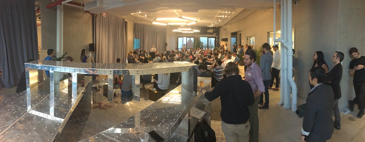 MattScottGW's tweet photo. New Yorkers as far as the eye can see. It's good to witness the #NextTopMakers ➡️@FutureworksNYC evolution! #nycedc #nyctech #nyc https://t.co/CpjJP3Swu2