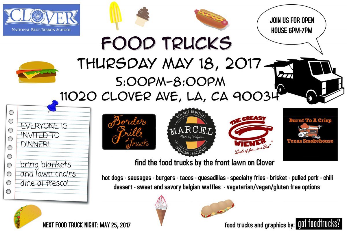 THURS we’ll be at <a href="/cloveraveschool/">CloverAveSchool</a> in #WestLA Open House 5-8p stop by for dinner &amp; help #fundraise for the school! 11020 Clover Ave.