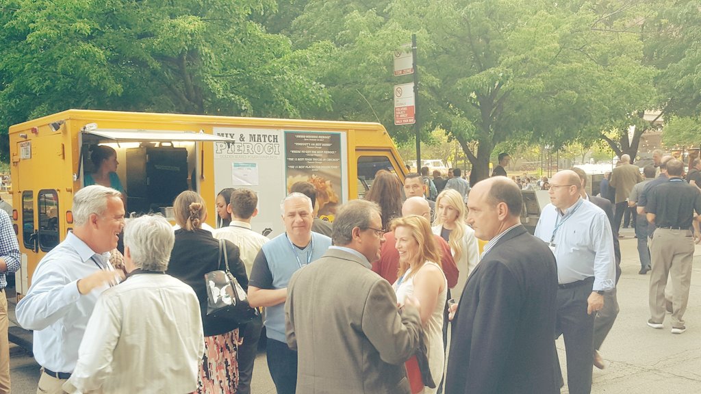 Dumpling magic, courtesy of <a href="/PierogiWagon/">Pierogi Wagon</a>! #Chicago #FoodTruck #Events