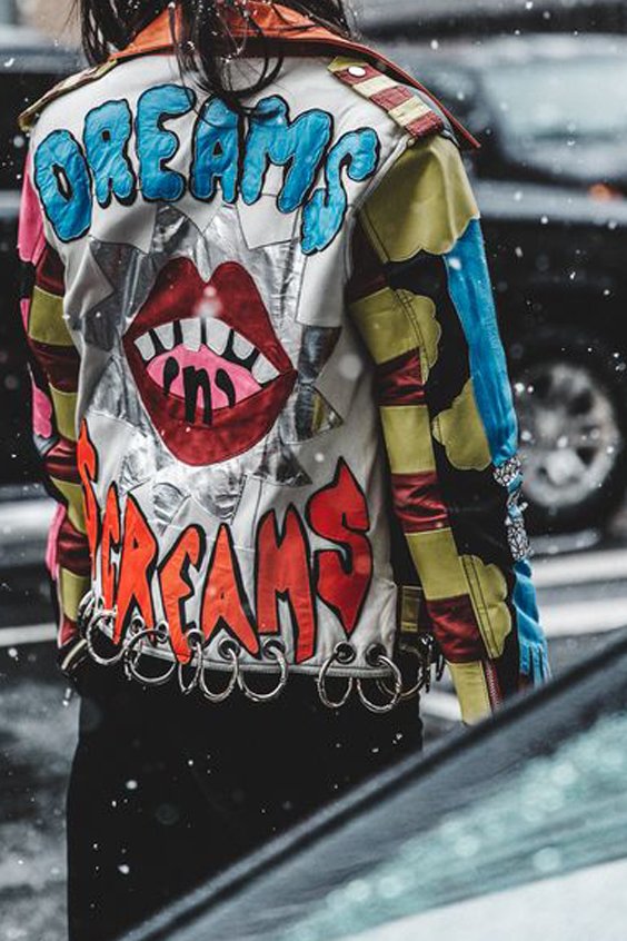 Expofaro's tweet photo. Cazadora #Crazycolor #oversize #freestyle #jacket #Deluxe #colorful #Expofaro #artwork #womenswear https://t.co/g0dX4eN2zX