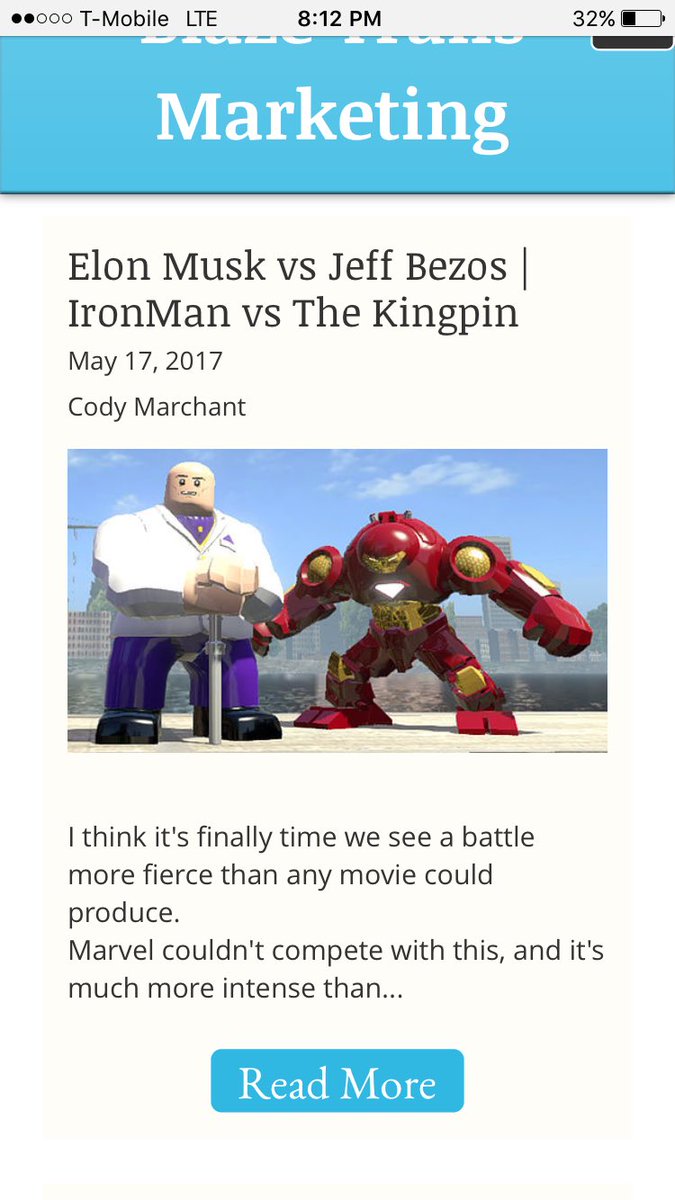 CodyMarchant13's tweet photo. Hey guys please check out Elon #Musk vs Jeff #Bezos

#entrepreneur #braggingrights

  - https://t.co/Gpi3N0kOpe https://t.co/3y3lvEuwsL