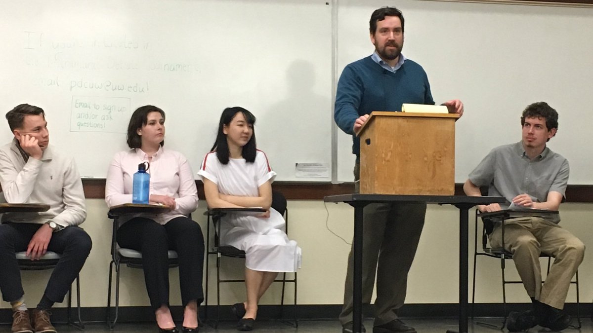 Our program director Dr. Michael Souders concludes the forum by explaining the value of debate as a part of the college experience.