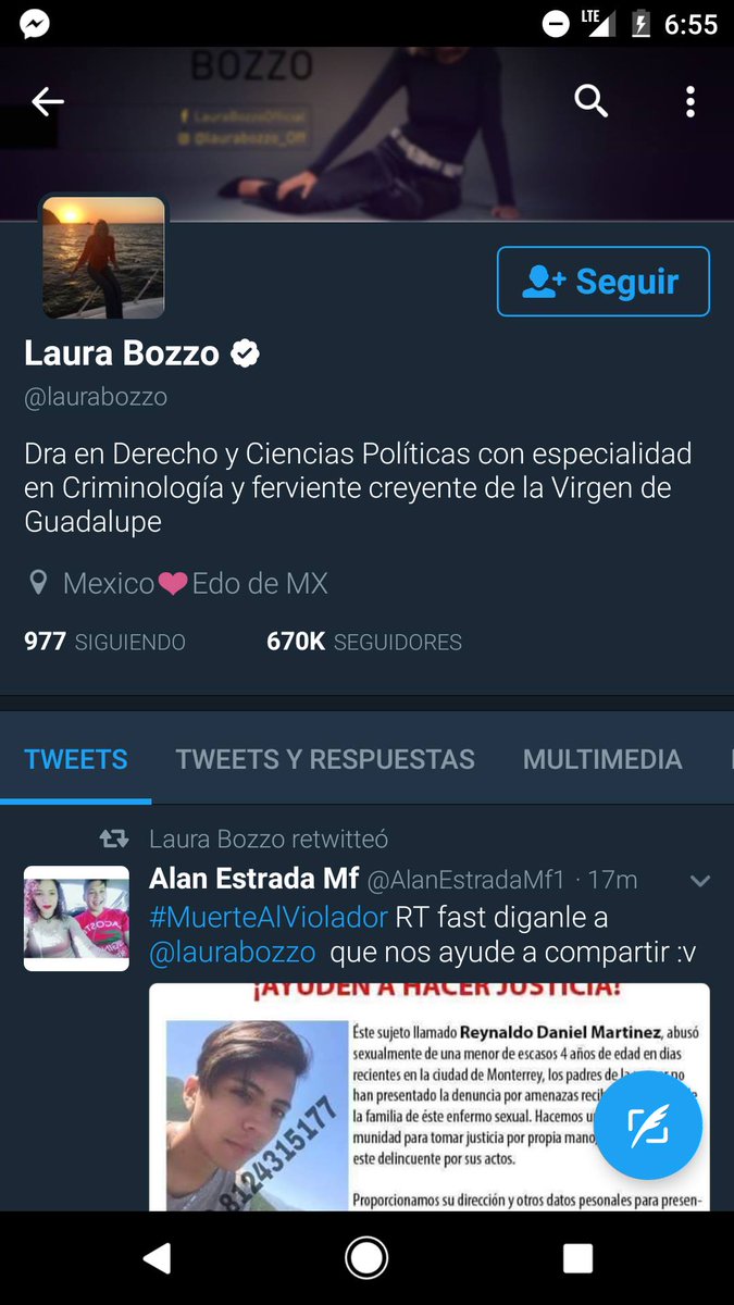 ArmyCo5's tweet photo. #MuerteAlViolador @laurabozzo  gracias por su apoyo!
El mundo necesita que apoyen la causa! https://t.co/DN2JznCMCl