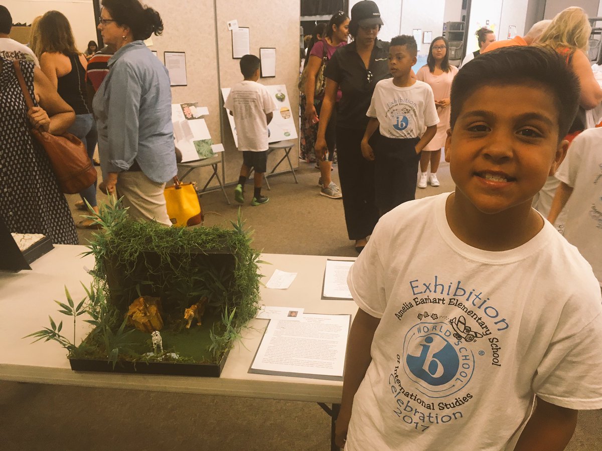 CounselingShhs's tweet photo. Amelia Earhart Exhibition Night. Noah showcasing his Tiger Habitat and the protections needed to preserve &amp; protect. https://t.co/YCdci4Q7iQ