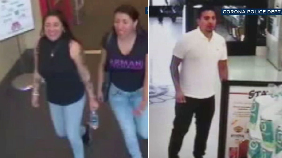 ABC7's tweet photo. Corona police seek suspects in "distraction theft" of elderly woman's wallet https://t.co/nQnBsjwvzt https://t.co/vAHg0Rq9ky