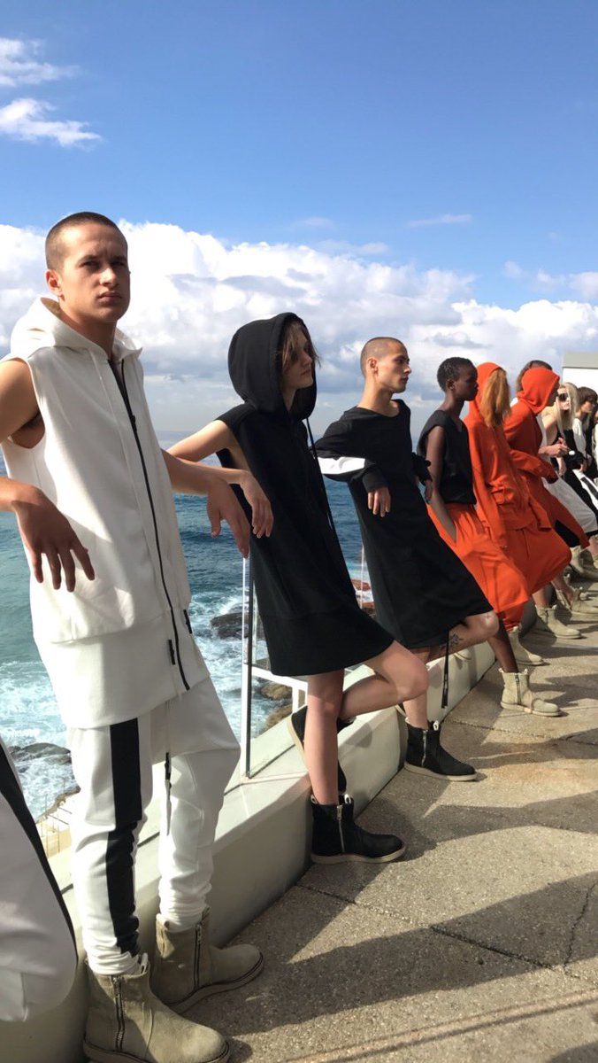 FashionWeek's tweet photo. Scenes from this morning's @TENPIECESAU show at @bondiicebergs. #MBFWA #FashionWeek https://t.co/o9lVAoUM0m