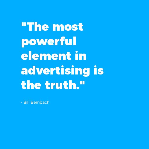Ad2PHX's tweet photo. The most powerful element in advertising is the truth. - Bill Bernbach https://t.co/eF9yQOlOGX