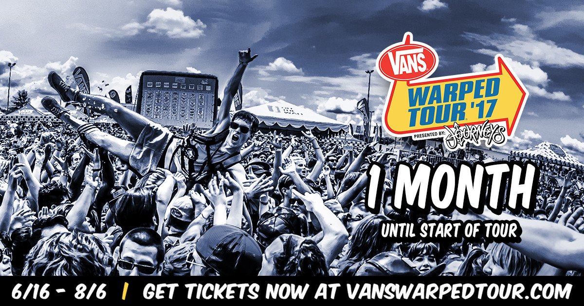 guys! #vanswarpedtour is only one month away!!!!!! I'm going to Dallas where are you going? goo.gl/MwZ1Ah