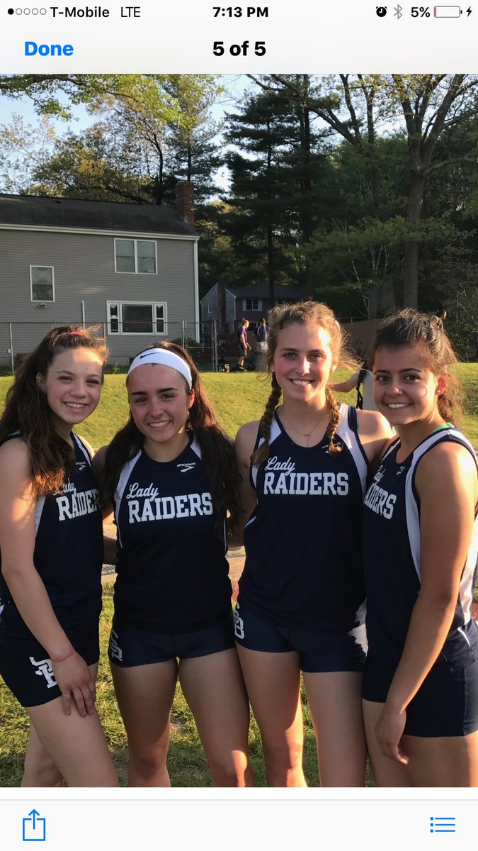 The Girls 4x100 relay team tied a school record set in '83! Time of 52.3. Tina Bodner, Christine Nasiff, Cassidy Shaker &amp; Samantha Borges.