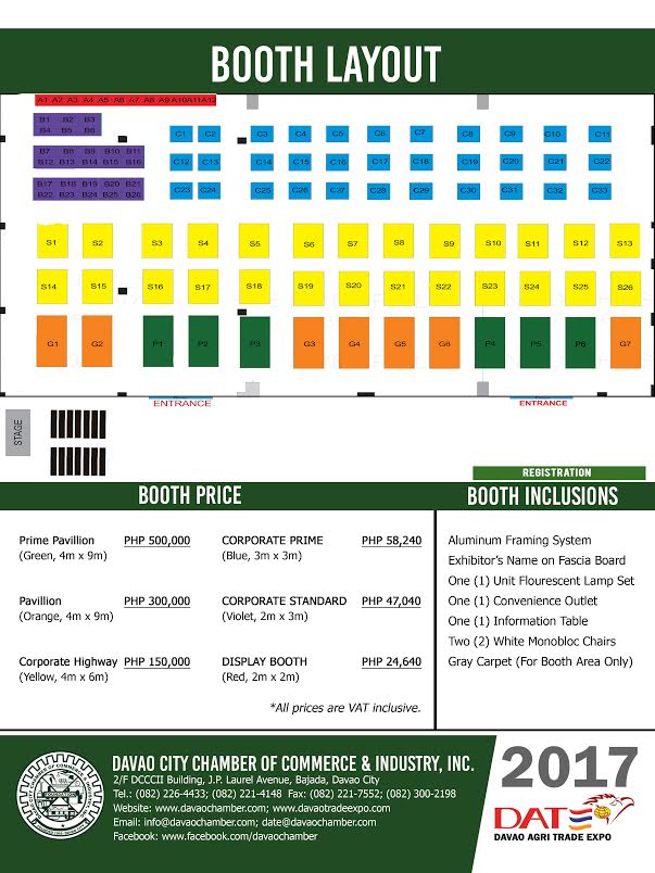 DavaoTradeExpo's tweet photo. #date2017
Call us at:
T: (082) 221-4148 or (082) 226-4433, or 0917-441-9596, 0908-693-5335 or through jamesmontebon@davaochamber.com. https://t.co/S7cFJni7NS
