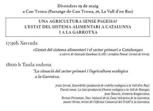 CanTronaCCN's tweet photo. És possible una agricultura sense pagesia? És la pregunta que ens fem demà en la Jornada del #Volcat2017 a #CanTronaCCN #laValldenBas https://t.co/q3aXUf0bTL