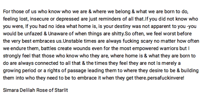 Simara_Rose's tweet photo. For those of us who know who we are &amp; where we belong &amp; what we are born to do, feeling lost, insecure or.. https://t.co/O5Id2ZXMDh