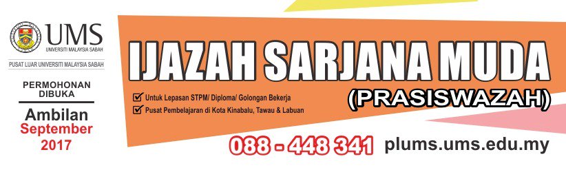 Jom study degree di UMS, utk golongan profesional. Kelas hjg mgu. Syarat Stpm/Diploma. T/tutp: 1July <a href="/UMStwt/">UMStwt</a> <a href="/KKPaparazzi/">KK.Paparazzi</a> @AkuSabah <a href="/KKCity/">BKI 🍉</a>