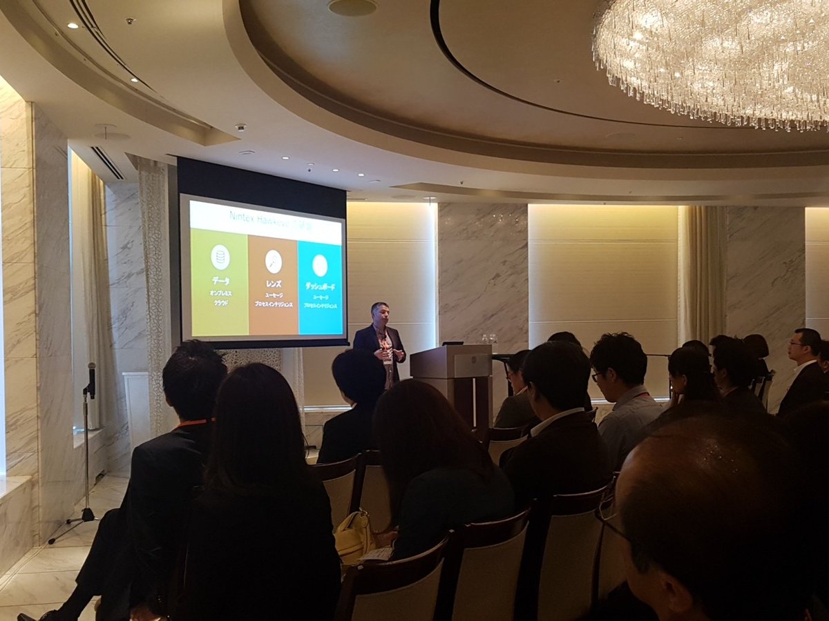 ce1906's tweet photo. .@LukeBongiorno taking #nintex Hawkeye to a new level of cool at the #nintexroadshow Japan #nintexhawkeye #workflowanalytics https://t.co/4Sive7PSle