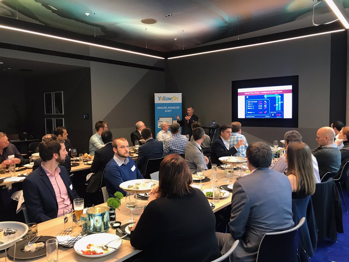 YellowfinBI's tweet photo. Learning loads at our ISV partner lunch in Melbourne today. Thanks for hosting us @QT_Hotels #Analytics #bi #dataviz #embedded https://t.co/uxup9ZMIMY