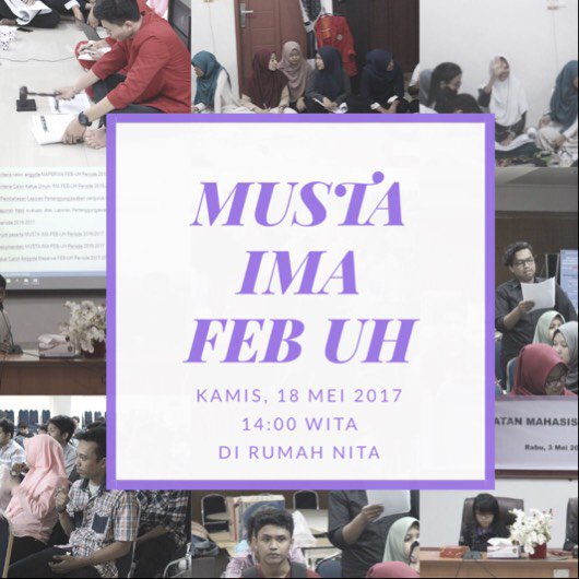 Assalamualaikum Wr.Wb..
Disampaikan kepada seluruh kakanda dan teman teman sekalian..
Bahwa Musyawarah Anggota IMA 2017 akan dilaksanakan