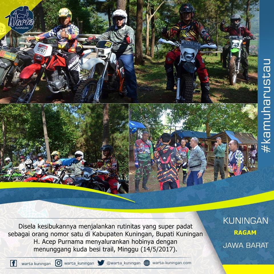 Warta_Kuningan's tweet photo. "Tunggangi Kuda Besi, Bupati Tinjau Panembongan"
https://t.co/rVE8fBYzp7 …#WartaKuningan #BupatiKuningan #Trail #Hobby https://t.co/D9BQtogM6K