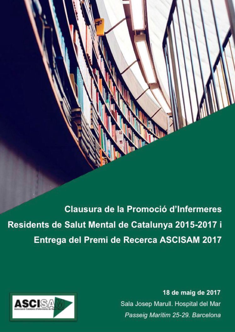 miriambroncano's tweet image. Avui ens trobarem un gran col·lectiu d&apos;infermer@ a la &apos;clausura d&apos;infermers residents #SalutMental i a l&apos;entrega dl premi d recerca #ASCISAM