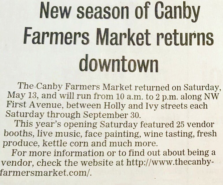 Thanks for the write-up, <a href="/CanbyHerald/">Canby Herald-Pioneer</a>!